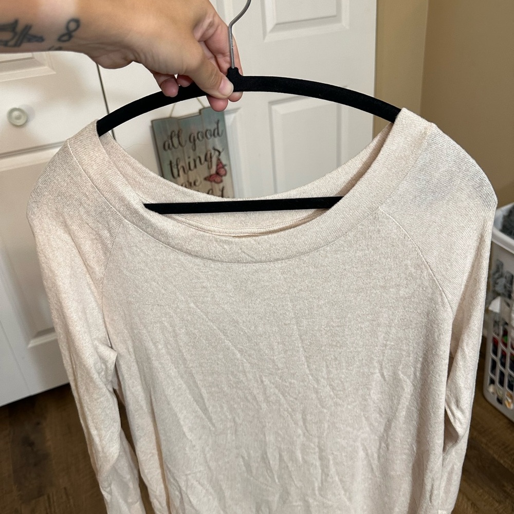 Market & Spruce Off-the-Shoulder Sweater in Beige